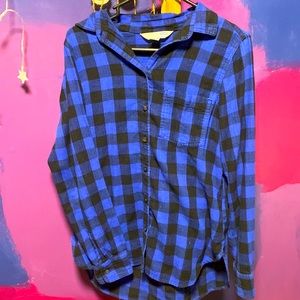 Old navy, medium, classic black blue plaid.
